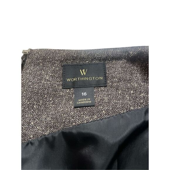 Worthington brown tweed look pencil skirt sz 16 NWT - Picture 4 of 5